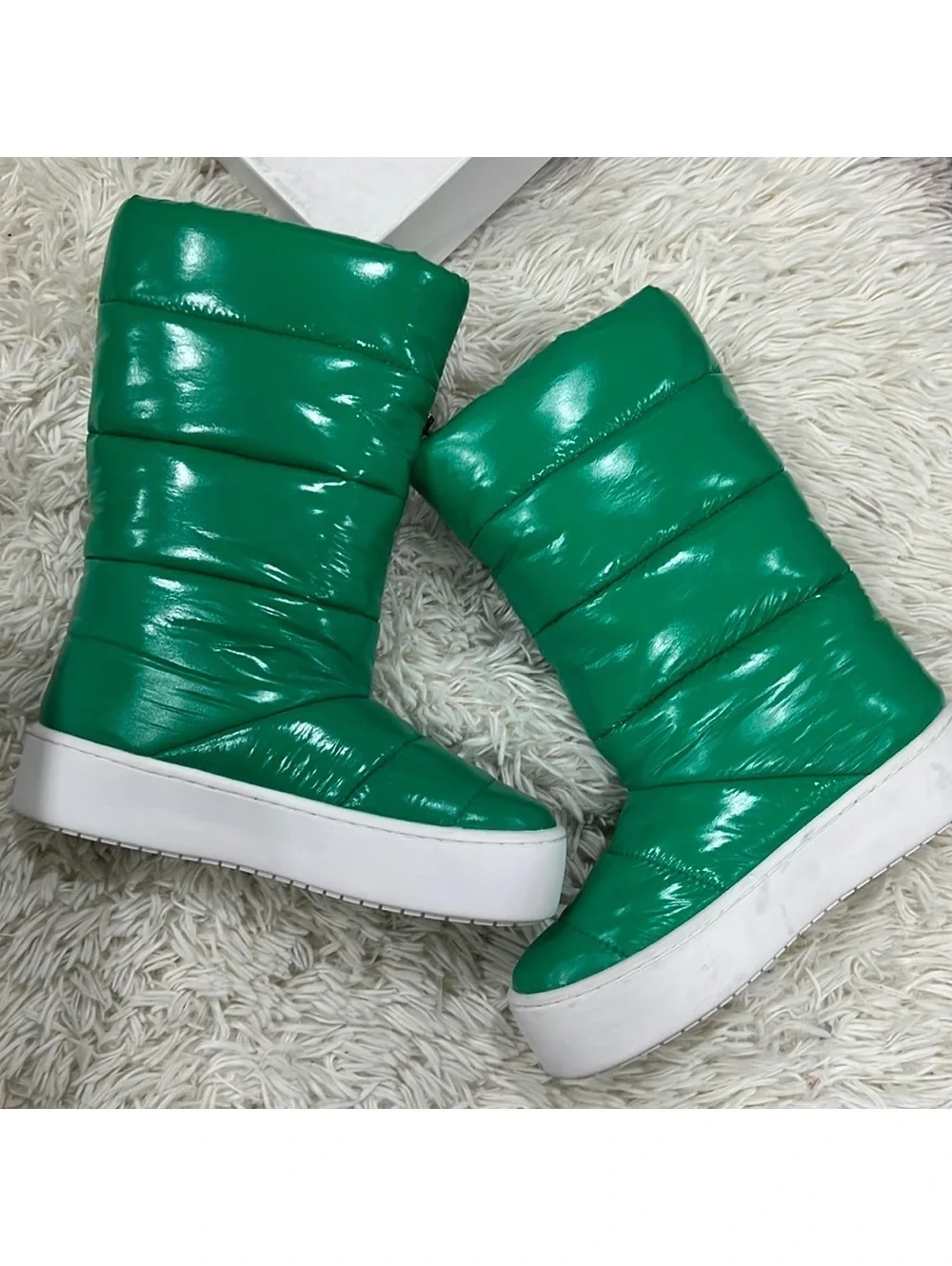JEFFREY CAMPBELL SNOWED 2 PLATFORM WINTER BOOT IN GREEN